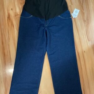 Time and Tru Black and Blue Maternity Wide Leg Jeans